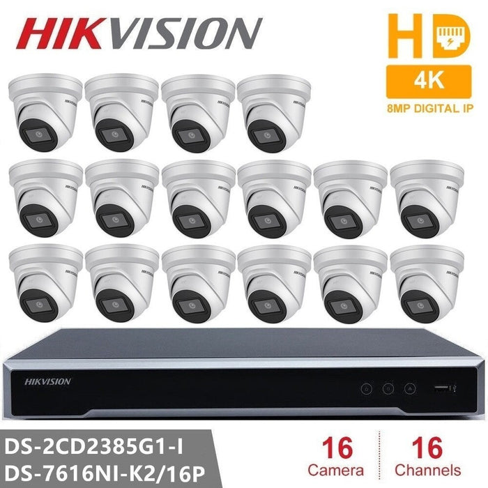 Hikvision IP-videoovervågningssæt på 8 MP med DS-2CD2385G1-I-kamera