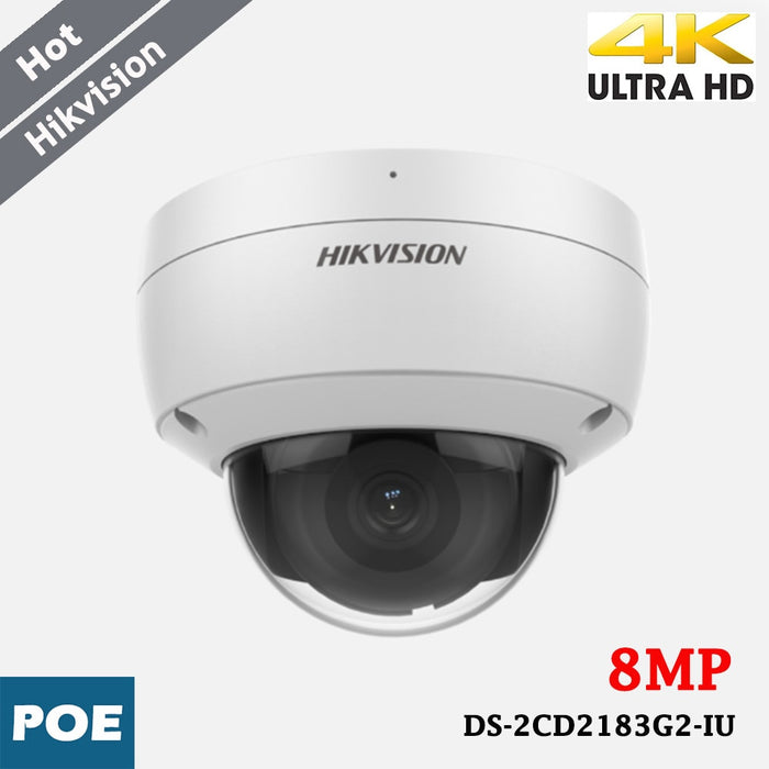 Hikvision DS-2CD2183G2-IU IP-kamera på 8 MP, 120 dB WDR og H.265+, personer og køretøjer