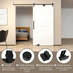 200 cm carbon steel sliding barn door rail