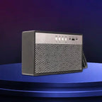 Sort bærbar mini-Bluetooth-højttaler med retrofinish