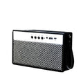 Sort bærbar mini-Bluetooth-højttaler med retrofinish
