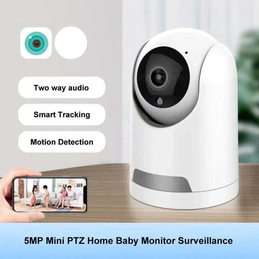 Mini-Wi-Fi-kamera med nattesyn og babyalarmfunktion