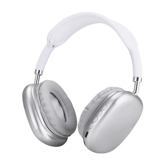 White wireless Bluetooth over-ear headphones