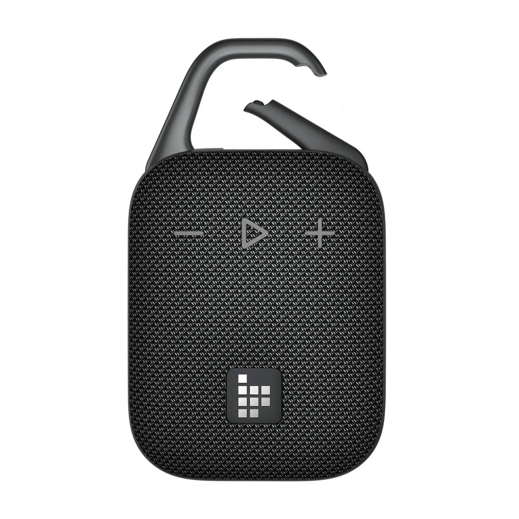 Black Bluetooth speaker with deep bass
