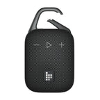 Black Bluetooth speaker with deep bass