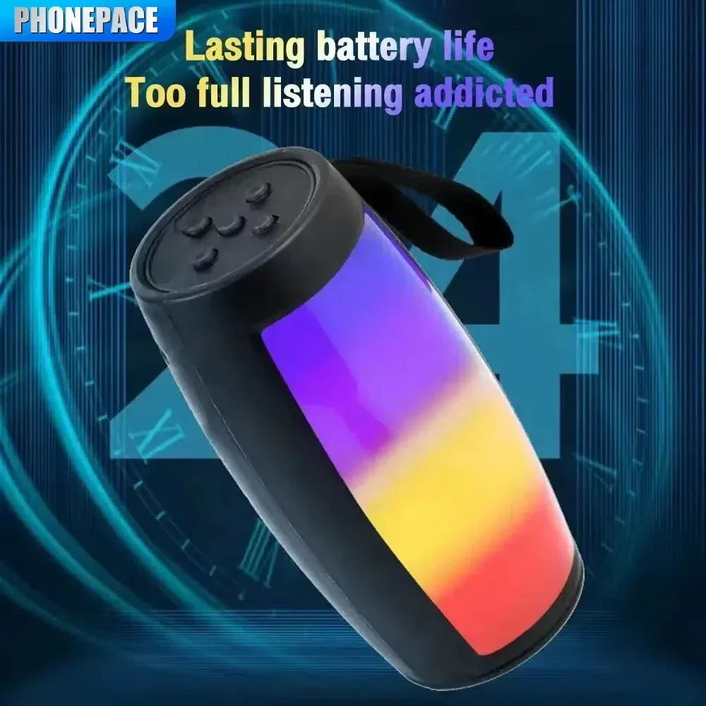 LED Lights Speaker with Powerful Bass Black-4