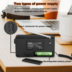 Radio numérique stéréo portable, noire