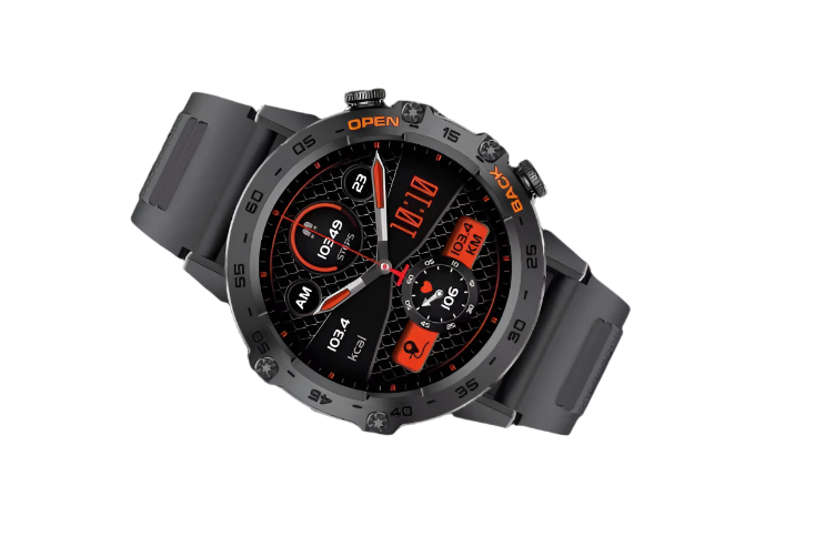 Sort Bluetooth-smartwatch til mænd