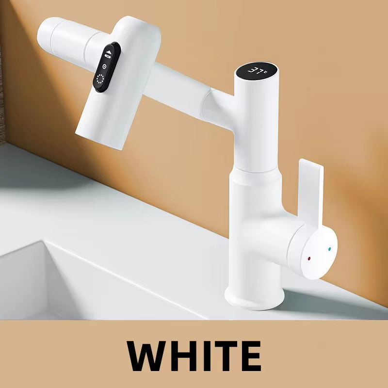 Smart rotating LED basin tap