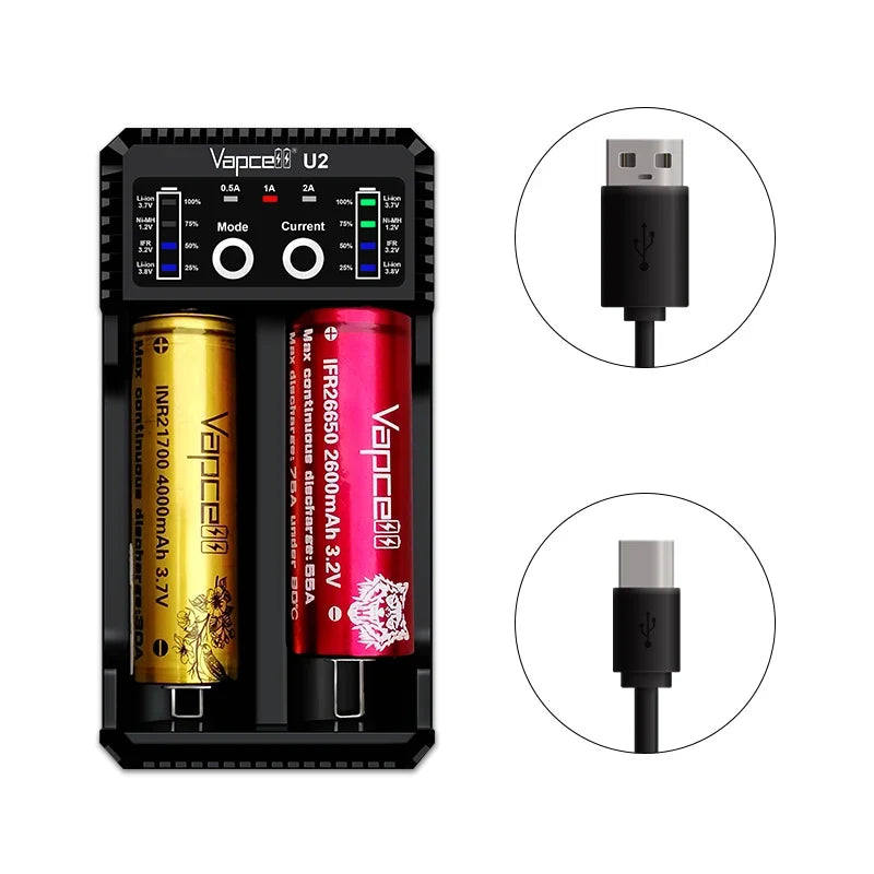 Vapcell U2 2A Smart Mini USB Charger-0