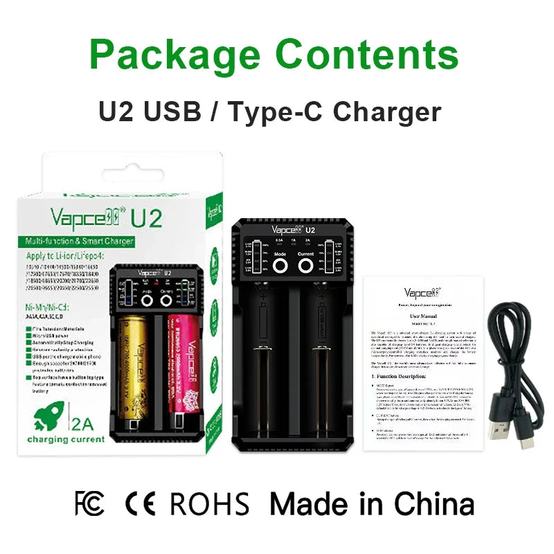 Vapcell U2 2A Smart Mini USB Charger-4