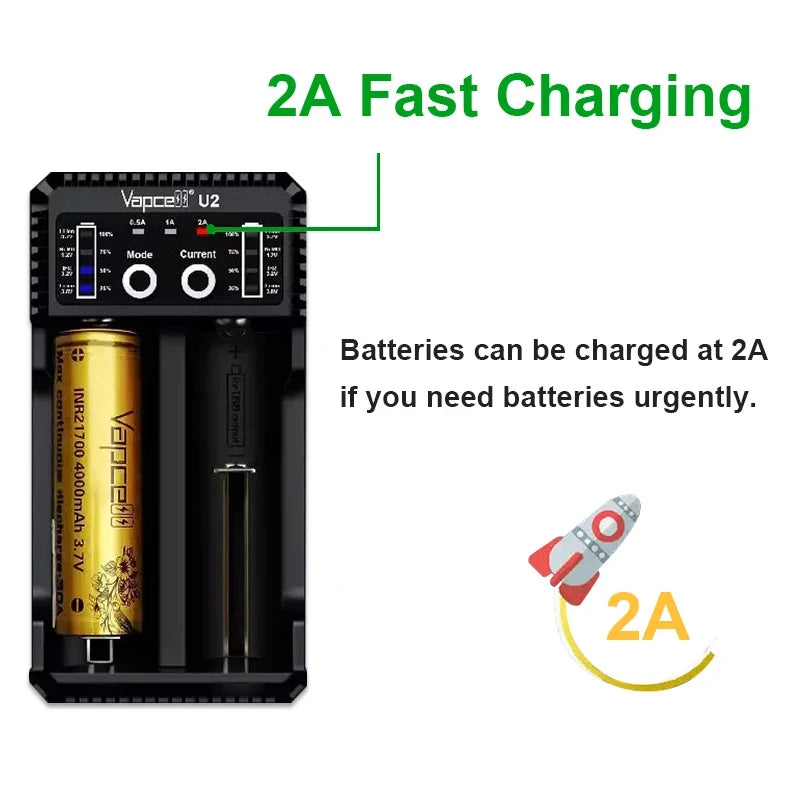 Vapcell U2 2A Smart Mini USB Charger-2