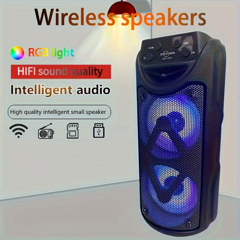 Enceinte sans fil portable d’extérieur avec éclairage LED