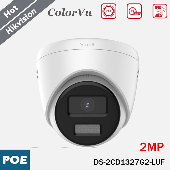 Hikvision IP-sikkerhedskamera på 2 MP i farver med indbygget mikrofon