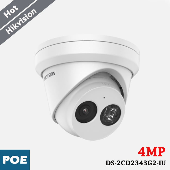 Hikvision AcuSense 4 MP-kamera DS-2CD2343G2-IU, 2,8 mm, 120 dB WDR og mikrofon