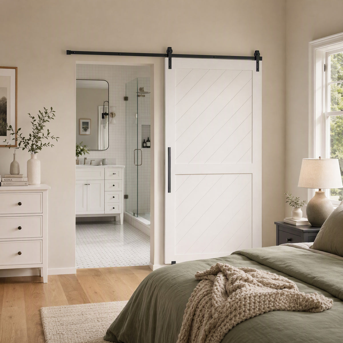 200 cm carbon steel sliding barn door rail