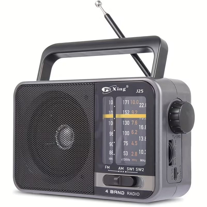 AM/FM transistor radio with USB charging